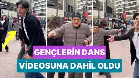 Kızılay'da Video Çekmeye Çalışan Gençlerin Dansına Kendi Figürleri ile Dahil Olan Amca Videoyu Güzelleştirdi