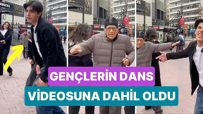 Kızılay'da Video Çekmeye Çalışan Gençlerin Dansına Kendi Figürleri ile Dahil Olan Amca Videoyu Güzelleştirdi