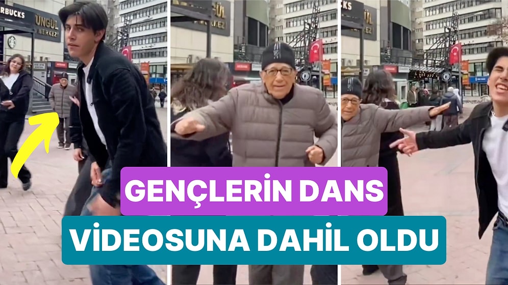Kızılay'da Video Çekmeye Çalışan Gençlerin Dansına Kendi Figürleri ile Dahil Olan Amca Videoyu Güzelleştirdi