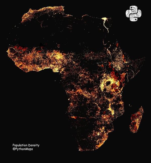 11. Afrika'nın nüfus yoğunluğu.