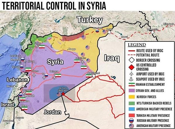 13. Suriye'de kontrol edilen bölgeler.