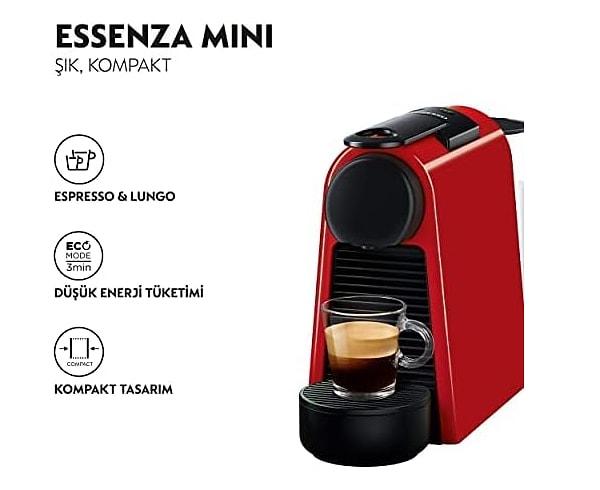 13. Nespresso Essenza Mini D30 Kapsüllü Kahve Makinesi