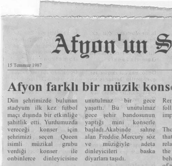 Konserin ertesi günü "Afyon'un Sesi" isimli bir yerel gazetede haber bile çıktığı söyleniyordu. Bu da bir internet sitesinde ustaca oluşturulmuş bir görseldi.