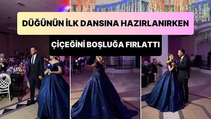 Düğünün İlk Dansını Yapacağı Sırada Elindeki Çiçeği Fırlatan Gelinin Viral Olan Anları