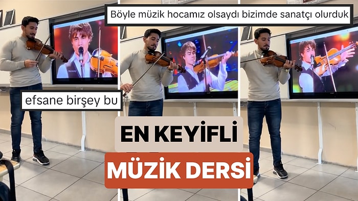 Bir Öğretmen Müzik Dersinde Eurovision Tarihinin Efsanelerinden Biri Alexander Rybak'a Kemanıyla Eşlik Etti