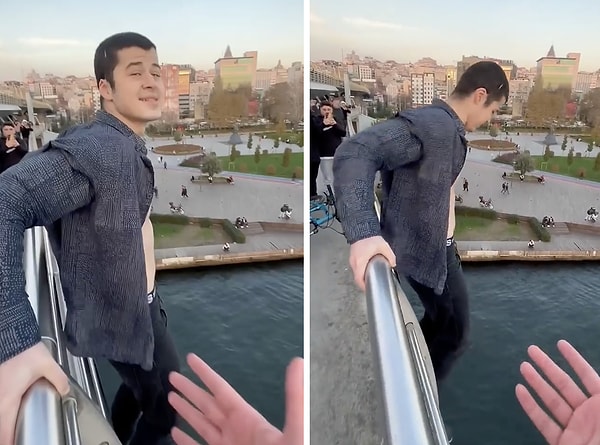 Bir genç TikTok videosu için bir köprüden kendisini suya bıraktı.
