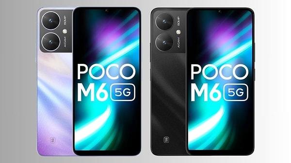İlk kez Hindistan'da tüketici karşısına çıkan POCO M6 5G, 6.74 inç boyutu, yüksek ekran-gövde oranı ve göz alıcı renk paletleri sayesinde tasarım alanında öne çıkıyor.