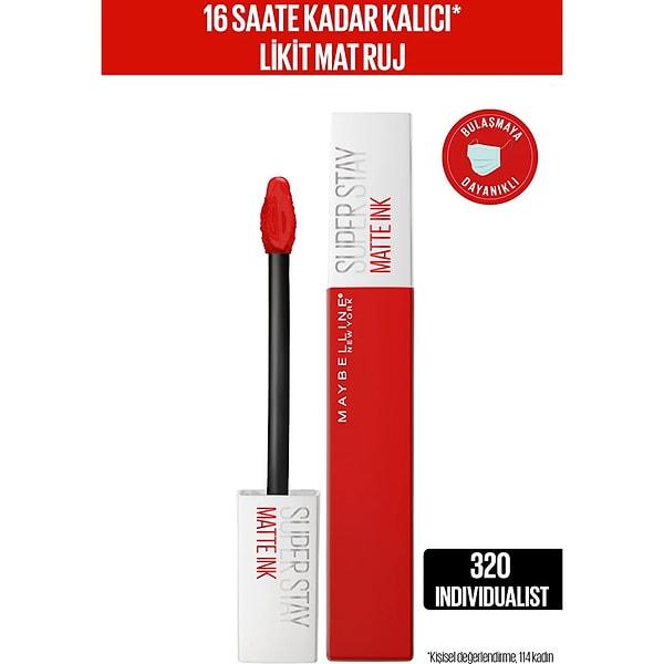 8. Maybelline New York Super Stay Matte Ink Likit Mat Ruj - 320 Individualist