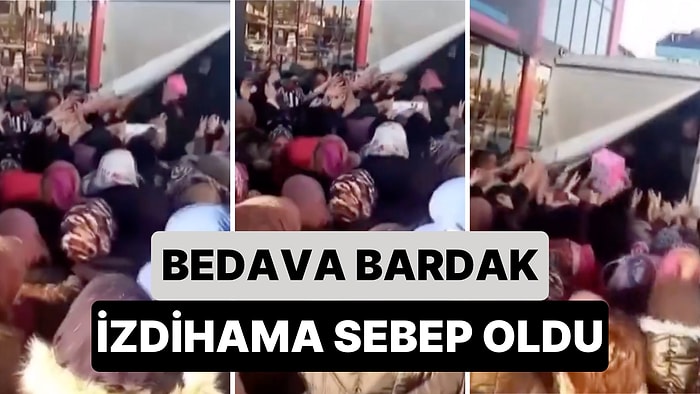 Başkentte Bir Mağaza Açılışında Bedava Bardak Dağıtılınca Mağazanın Önünde İzdiham Yaşandı