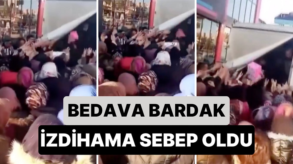 Başkentte Bir Mağaza Açılışında Bedava Bardak Dağıtılınca Mağazanın Önünde İzdiham Yaşandı