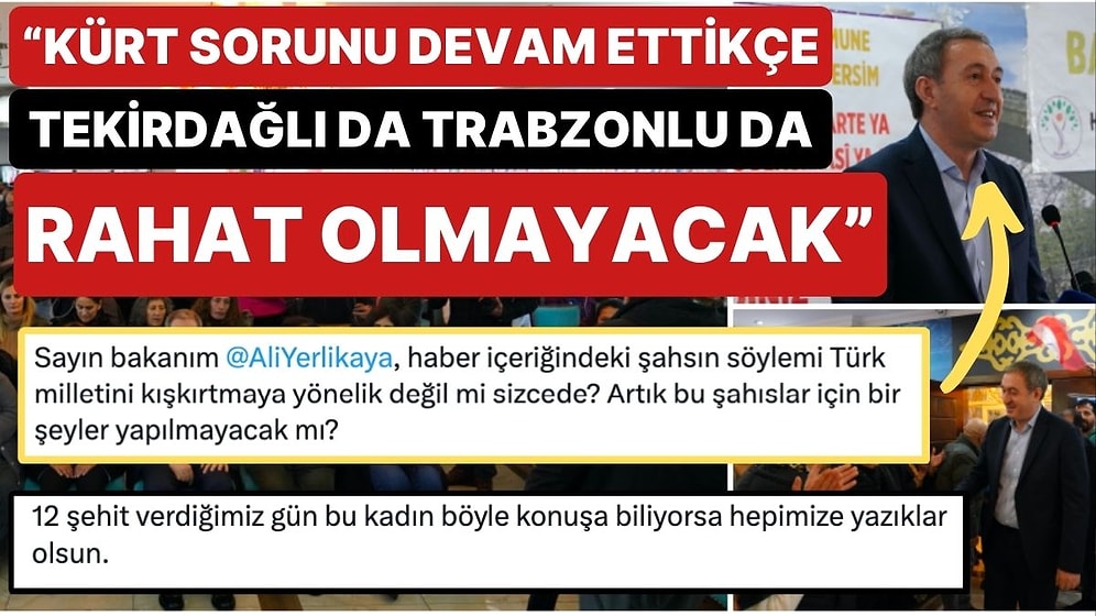 HEDEP Eş Genel Başkanı Tuncer Bakırhan: “Kürt Sorunu Devam Ettikçe Tekirdağlı da Trabzonlu da Rahat Olmayacak”