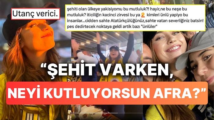 Hande Erçel'in Ardından Fenerbahçe Maçı İçin Sevinç Kutlaması Yapan Afra Saraçoğlu da "Şehit" Tepkisi Aldı