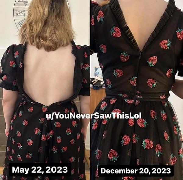 8. "7 ay sonra sonunda elbiseme sığabiliyorum."