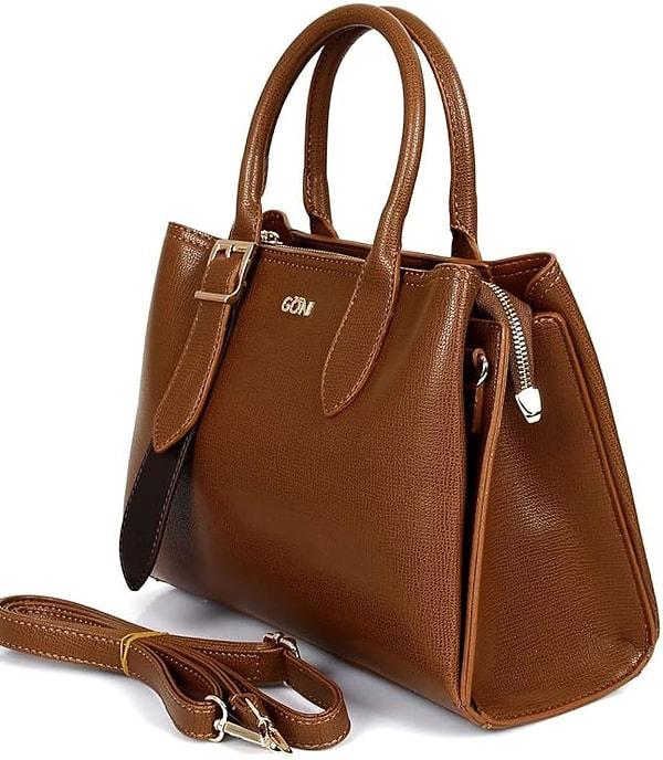 5. Kahverengi imitasyon deri çanta günlük kullanım için uygun fiyatlı ve kaliteli bir seçenek.