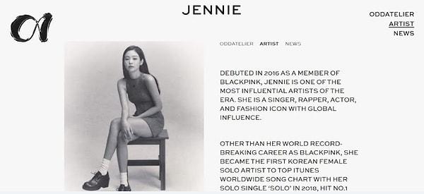 Daha sonra sitenin artist kısmında Jennie'yi gördüklerinde markanın Jennie'ye ait olduğu kesinleşti.