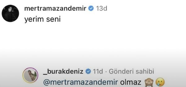 İşte Mert Ramazan Demir'in o yorumu ve Burak Deniz'in cevabı 👇