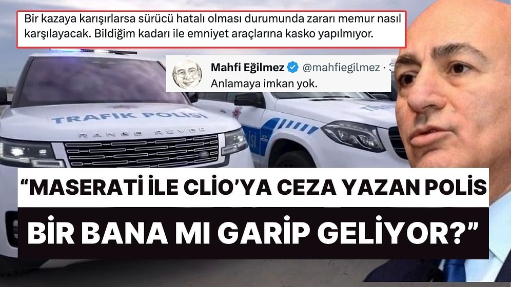 Mahfi Eğilmez, "Bir Tek Bana mı Garip Geliyor" Diyerek Paylaştı! "Maserati ile Clio'ya Ceza Yazan Polis"