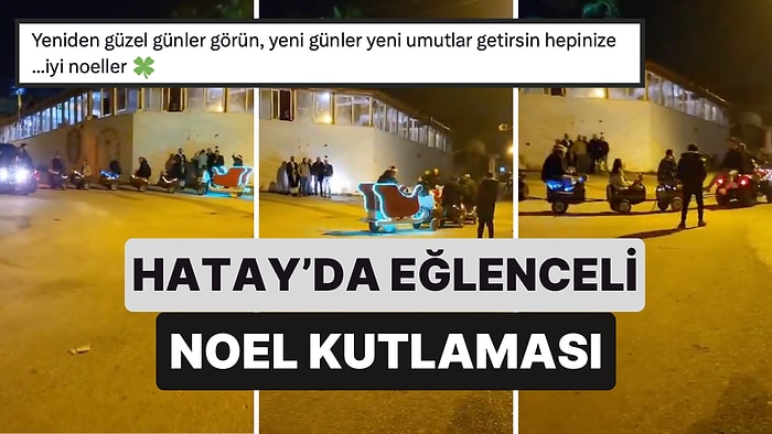 Hatay'da Bir Hristiyan Mahallesinde Köy Halkı Temsili Bir Kızak Yaparak Hep Birlikte Noel'i Kutladı