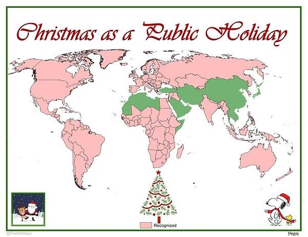 11. Noel Günü'nün resmi tatil olduğu ülkeler.