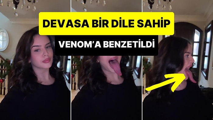 Dilini Gözüne Değdirebiliyor: Devasa Dili ile Venom'a Benzetilen Kadının Viral Olan Görüntüsü