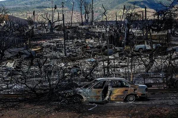 12. Lahaina, Maui's tourist area, and economic center turned to ashes.