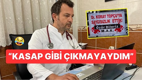 Kendisi İçin Asılan Özür Pankartı ile Poz Veren Doktor Fotoğrafına Yaptığı Yorumla Güldürdü