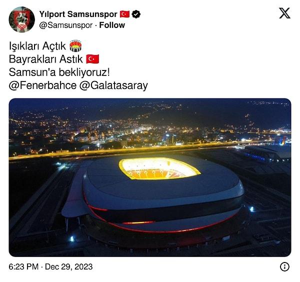 Samsunspor da Galatasaray ile Fenerbahçe'yi stadyumuna davet etti!