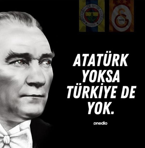 "Atatürk yoksa Türkiye de yok" yazan Atatürklü Onedio postunu paylaşan Alex, bir kez daha neden herkesin gönlünü fethettiğini gösterdi.