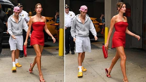 11. Justin Bieber'ın karısı Hailey Bieber'ın New York'taki tanıtım etkinliği için giydiği kombin.