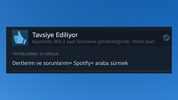 8. Bu işin raconu oyunun radyosunu dinlemektir ama olsun bakalım.