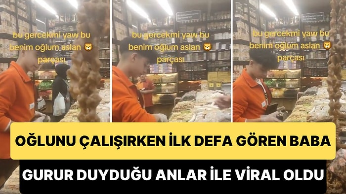 İlk Defa Çalıştığını Gördüğü Oğluyla Gurur Duyan Babanın Aşırı Tatlı Anları