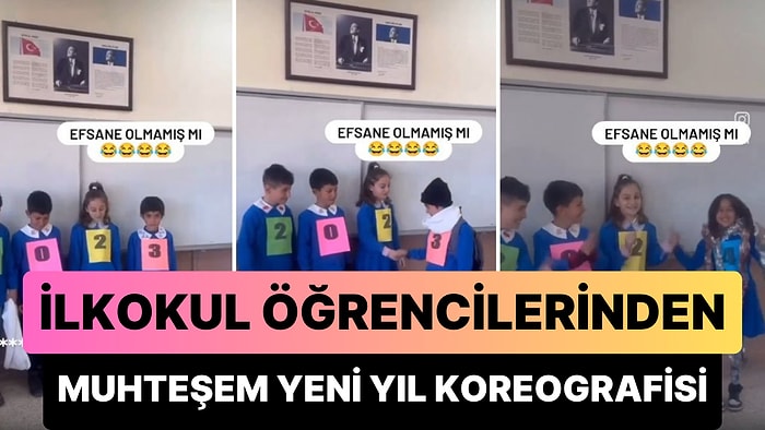 2024 Hepimize Çocuk Neşesi Getirsin: Yeni Yıl Koregorafisi Hazırlayan İlkokul Öğrencilerinin Pozitif Anları