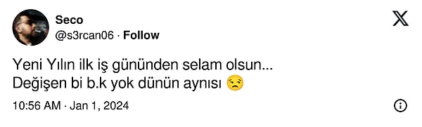 Tarihin değişmesi dışında hiçbir şey değişmiyordu.