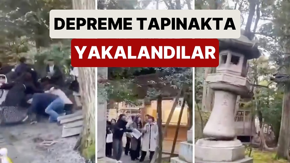 Japonya'da Meydana Gelen Depreme Bir Tapınakta Yakalanan Japonlar Felaketin Eşiğinden Döndü