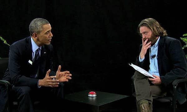 26. Başkan Obama, Zach Galifianakis'in Between Two Ferns with Zach Galifianakis şovuna katıldı.