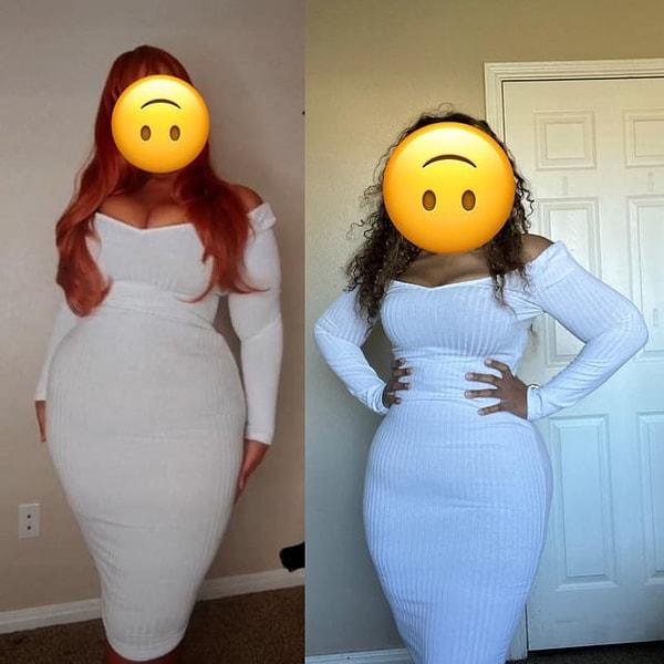 3. 1 yıl ve 20 kiloluk farktan sonra aynı elbiseyi giyiyorum."