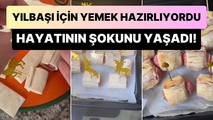 Yılbaşı İçin Yemek Hazırlarken Dekor Süslerini de Fırına Atan Kadının Dumura Uğradığı Anlar