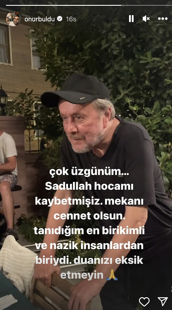 2023 yılında ekranlara gelen Benim Güzel Ailem dizisinde birlikte çalıştığı oyuncu Onur Buldu ise yönetmenin ölümüyle çok üzgün olduğunu belirten bir mesaj paylaştı.