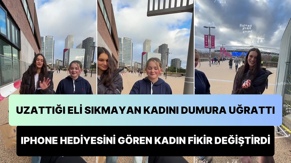 Bir Erkeğin Uzattığı Eli Sıkmayan Kadın, Adamın iPhone Hediye Ettiğini Görünce Fikrini Değiştirdi