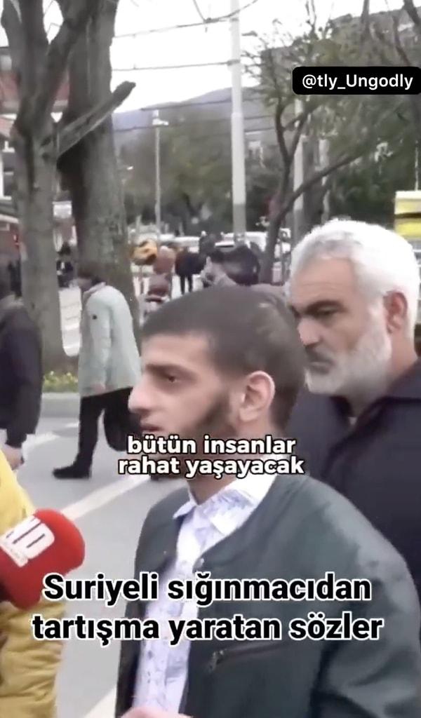 "Sen Ne Dersin?" isimli YouTube kanalının yaptığı sokak röportajında bir Suriyeli kişinin "Türkiye'de Allah şeriatı uygulanırsa herkes rahat yaşayacak" sözleri tepki çekti.