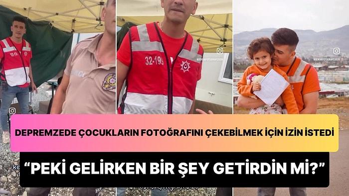 Depremzede Çocukların Fotoğrafını Çekmek İsteyen Fotoğrafçıyla Polis Memuru Arasında Geçen Diyalog Viral Oldu
