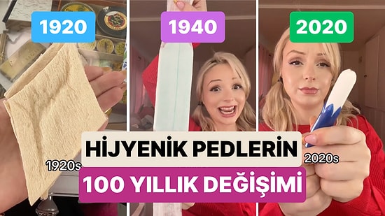 Bir Kadın Hijyenik Pedlerin Zamanla Nasıl Değiştiğini Dönemlere Göre Kullanılan Pedlerle Gösterdi