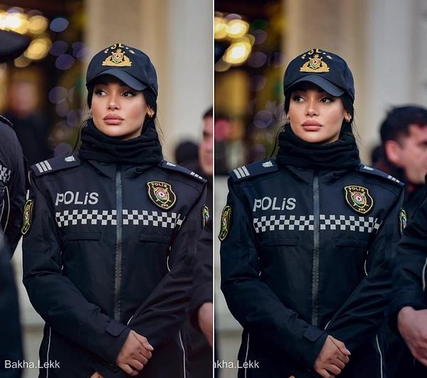 Instagram'da paylaşılan kadın polis ise güzelliği ile gündem oldu.