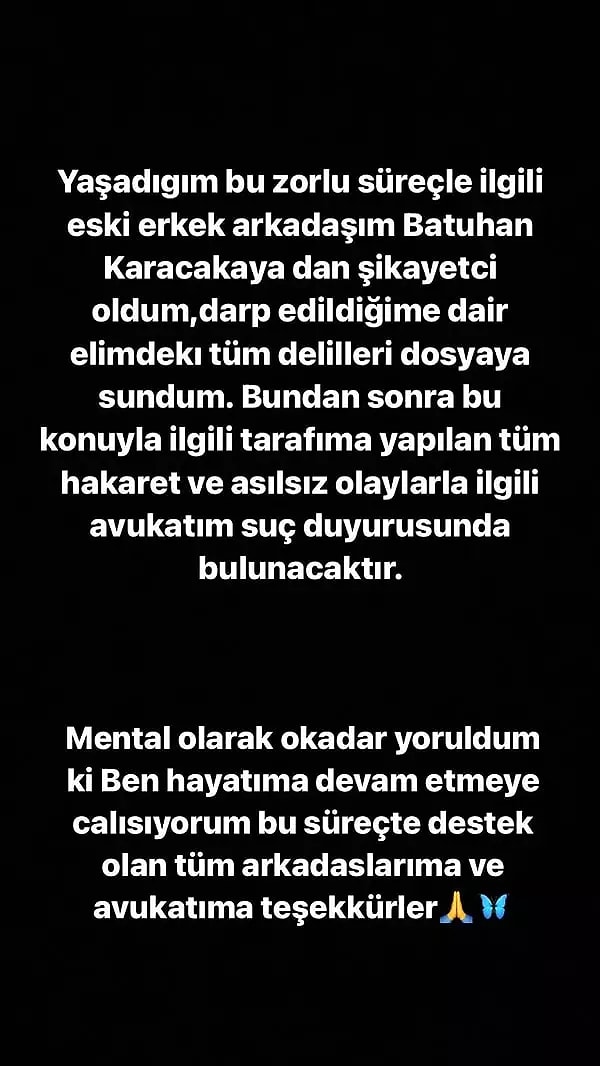 Karacakaya'nın kendini darp ettiğini açıklayan Aslanpay, ünlü isimden de şikayetçi olduğunu söylemişti. Magazin dünyasına bomba gibi düşen olay sonrası pek çok olay yaşandı.