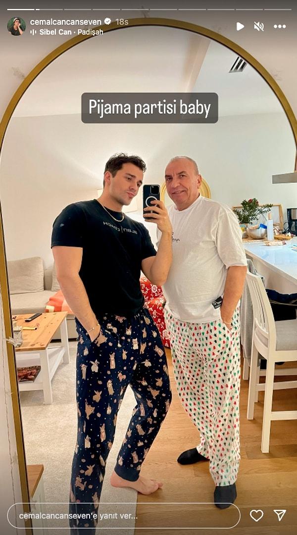 Cemal Can Cansever ve babasından pijama partisi kombinleri.