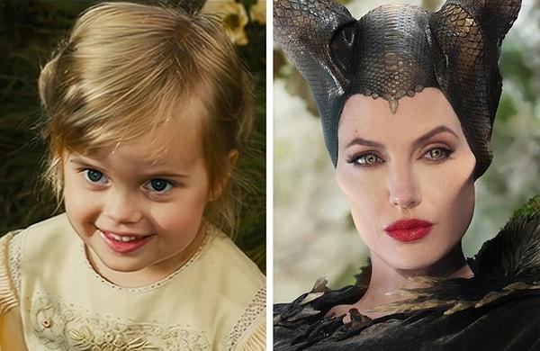 1. Maleficent filminde Vivienne Jolie-Pitt ve Angelina Jolie.
