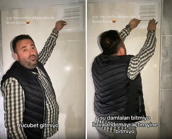 Banyoya havalandırma boşluğu yapmayı unutan ya da bilinçli bir şekilde yapmayan müteahhit, banyoda havalandırma olduğu izlenimini ise sahte bir havalandırma kapağı ile vermiş...