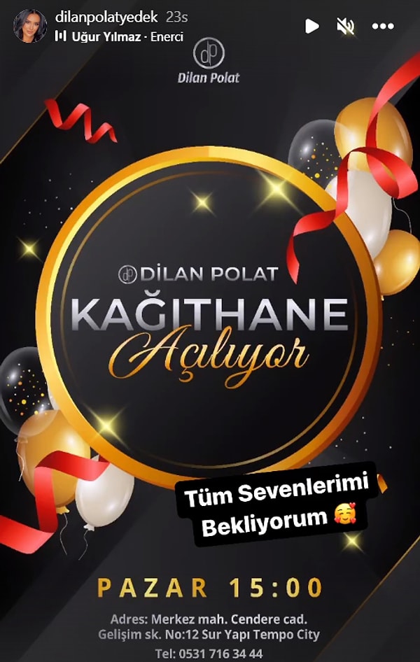 Tüm bu tartışmalara bahis güzellik merkezinin yeni şubesinin İstanbul Kağıthane'de açılacağını ise Dilan Polat Yedek hesabı Instagram üzerinden bu hikaye ile duyurdu.