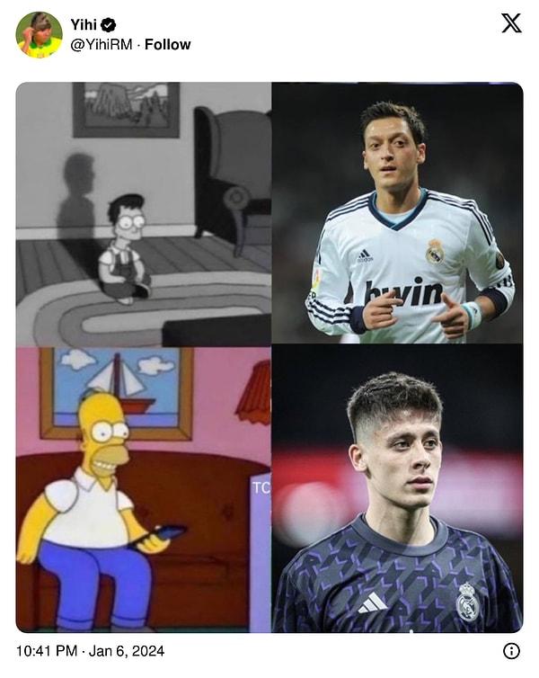 1. Arda Güler Real Madrid taraftalarına Mesut Özil'i hatırlattı.