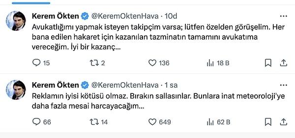 Kerem Ökten ise söz konusu paylaşım sonrası Twitter hesabından avukat aradığını ve yüklü tazminat kazanmak isteyen avukat takipçilerinin kendisine ulaşmasını istedi ⬇️